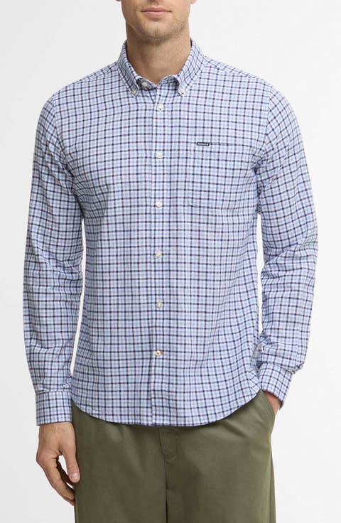 Nelson Linen & Cotton Gingham Button-Down Shirt