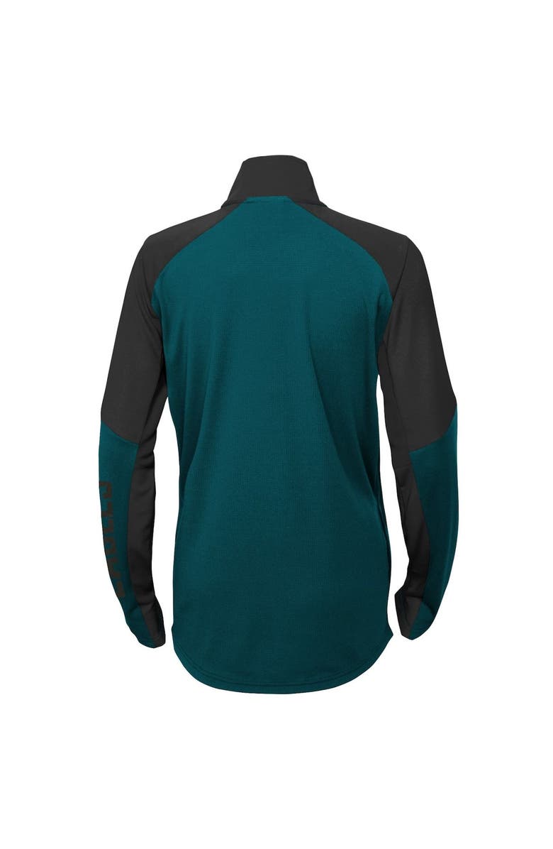 Outerstuff Youth Midnight Green/Black Philadelphia Eagles Audible Quarter-Zip Jacket, Alternate, color, 