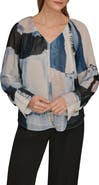 Donna Karan New York Long Sleeve Drape Top