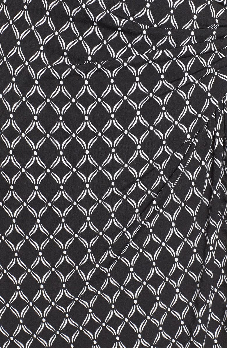 Karen Kane Print Jersey Cascade Faux Wrap Dress, Alternate, color,