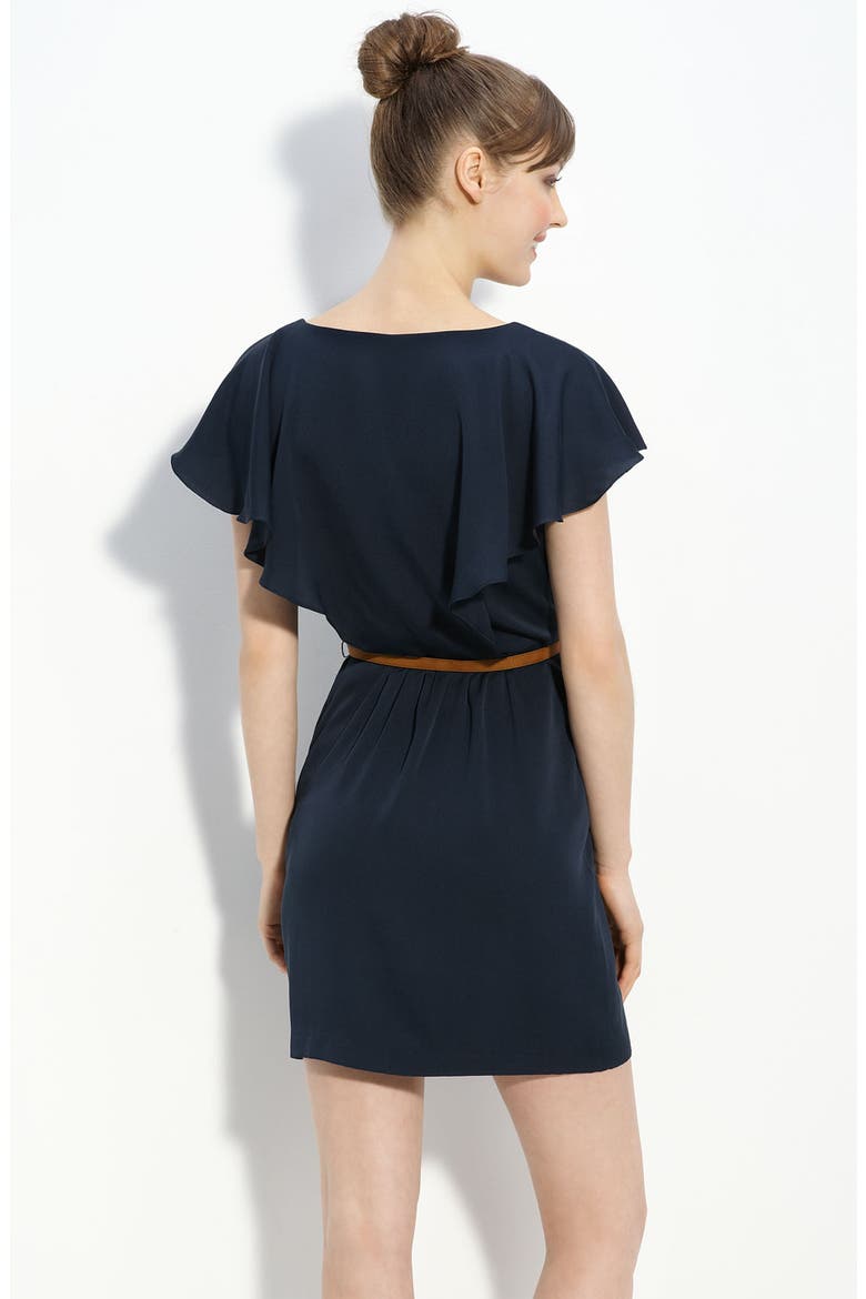 Ruffle Bodice Georgette Dress, Alternate, color, INK NAVY