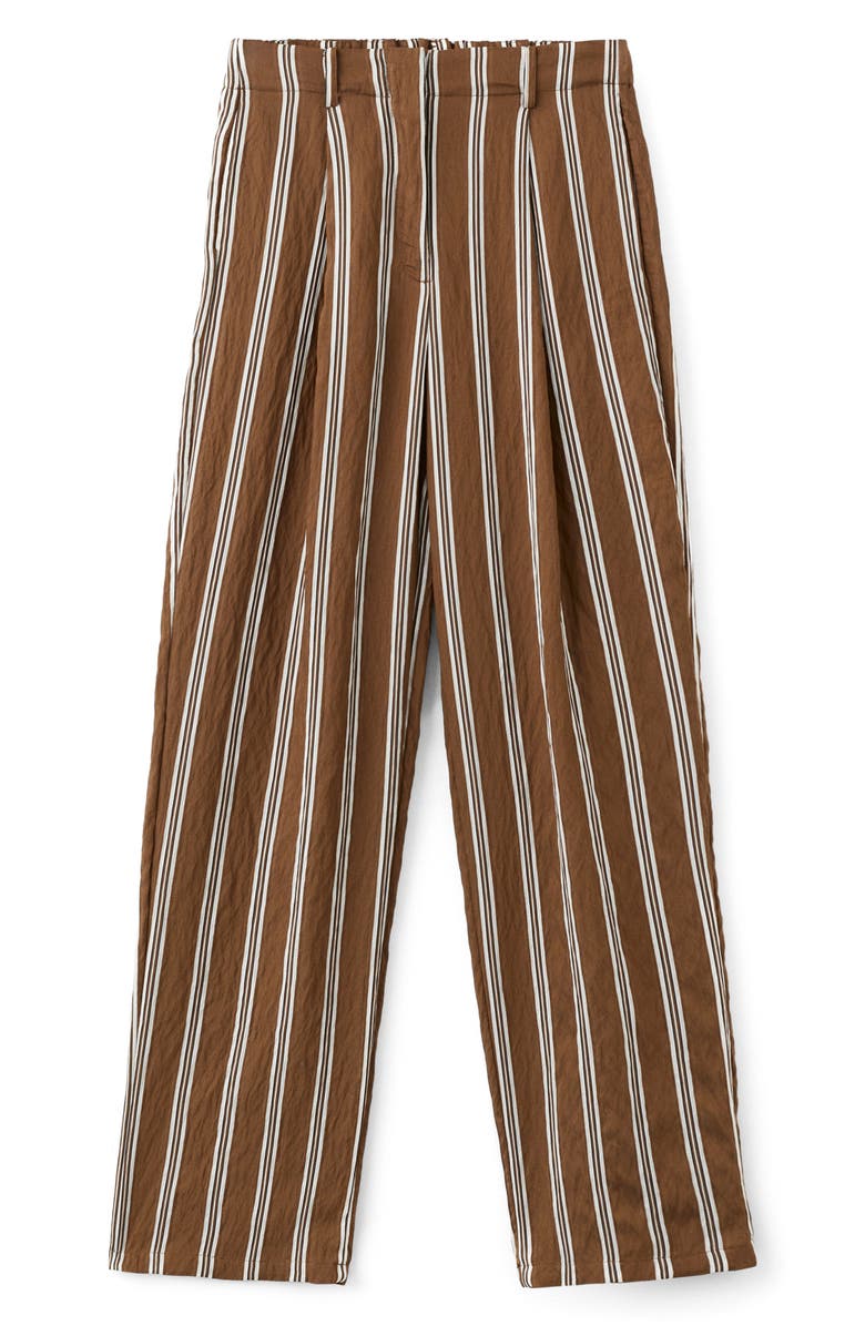 MANGO Pantalon Salsi Stripe Straight Leg Pants, Alternate, color, Brown