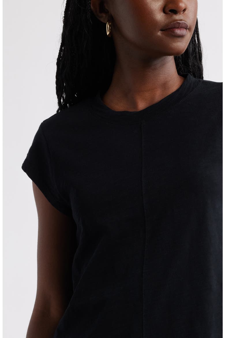 Short Raglan Sleeve Cotton Tee, Alternate, color, BLACK