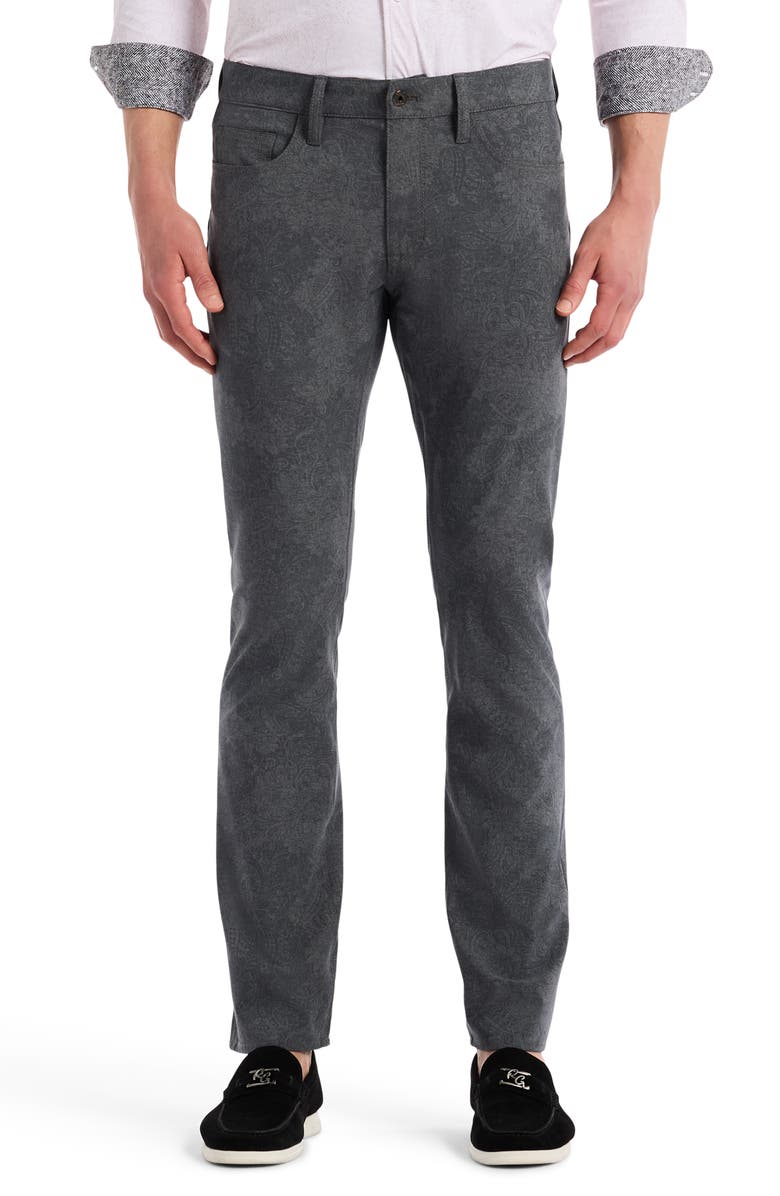 Robert Graham Alton Paisley Straight Leg Golf Pants, Main, color, Grey