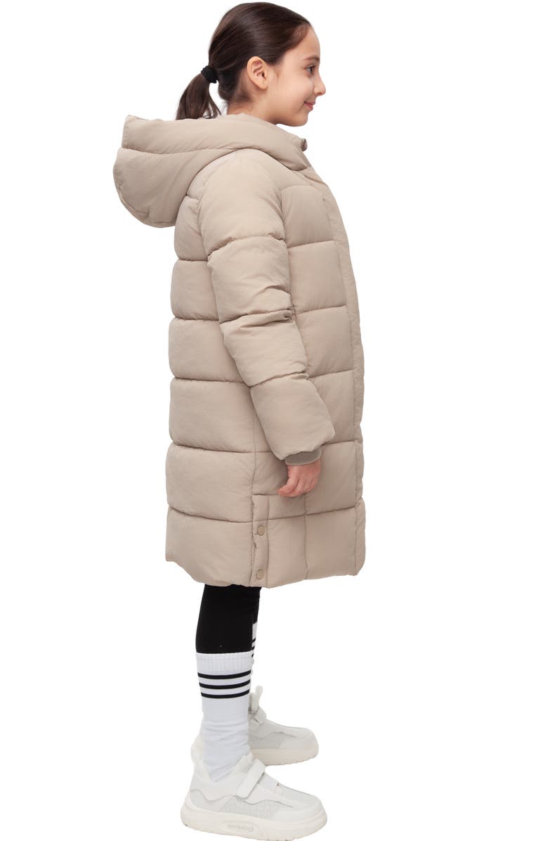 Rokka&Rolla Kids' Knee Length Puffer Coat, Alternate, color, Beige