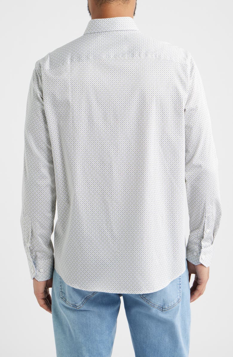 Johnston & Murphy Logan Print Button-Up Shirt, Alternate, color, Sage Tile