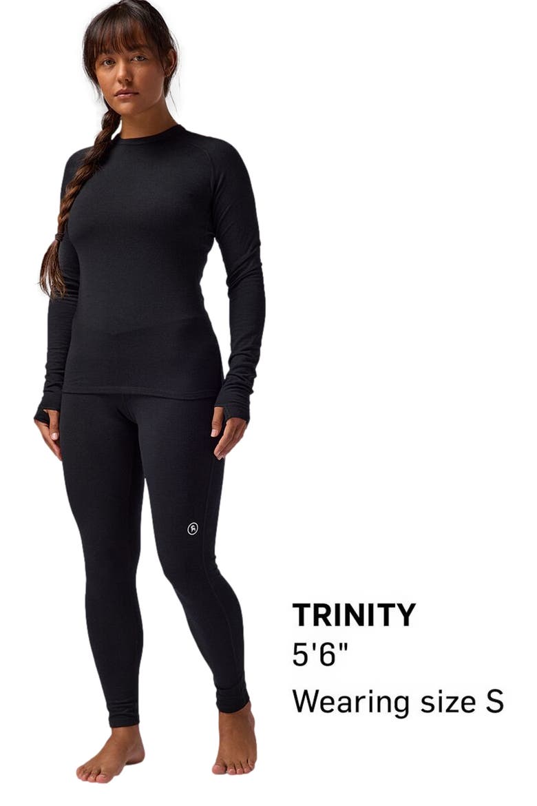 Cedars Rws Merino Lt-Wt Baselayer Crew Top - Women's, Alternate, color, Black