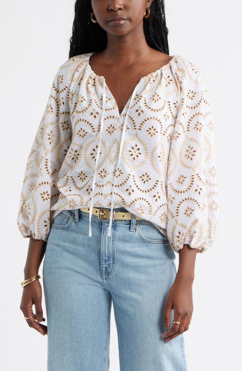 Embroidered Eyelet Lace Top