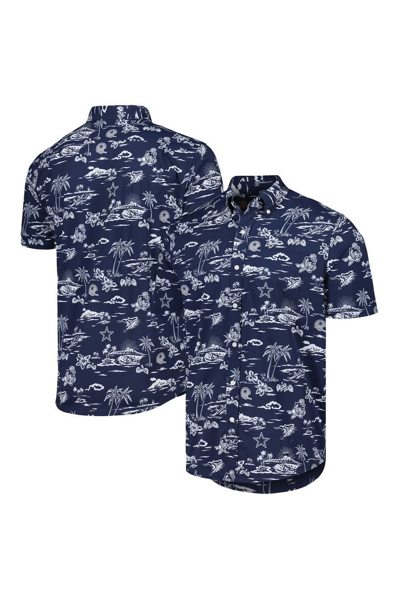 Men's Reyn Spooner Navy Dallas Cowboys Throwback Kekai Print Button-Up Shirt, Main, color, Navy