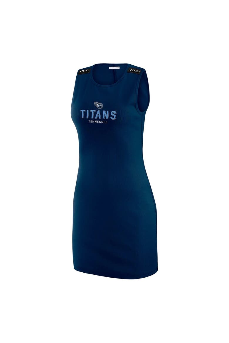 Women's WEAR by Erin Andrews x Gracie Hunt Navy Tennessee Titans Ribbed Tank Dress, Alternate, color, Navy