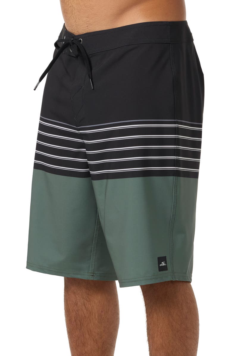 O'Neill Hyperfreak Heat Stripe Swim Trunks, Alternate, color, Dark Olive