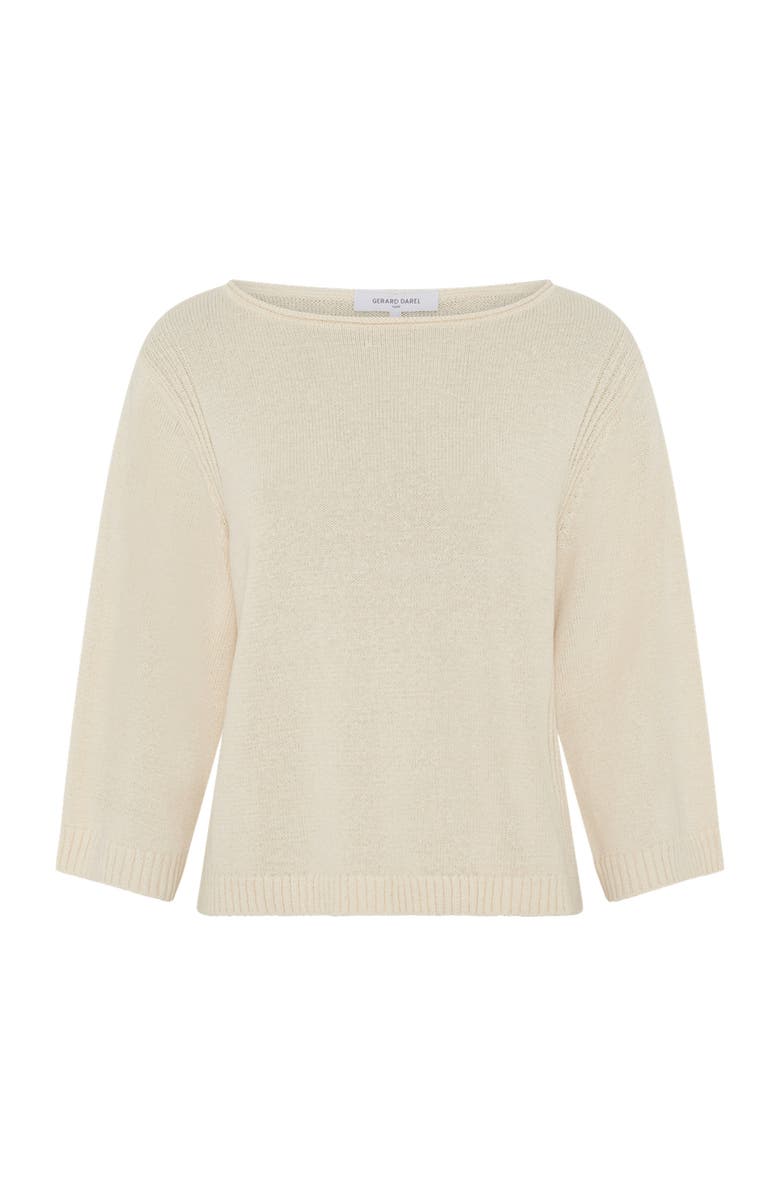 GERARD DAREL Liona 3/4 Sleeve Boat Neck Knit Top, Alternate, color, Ecru