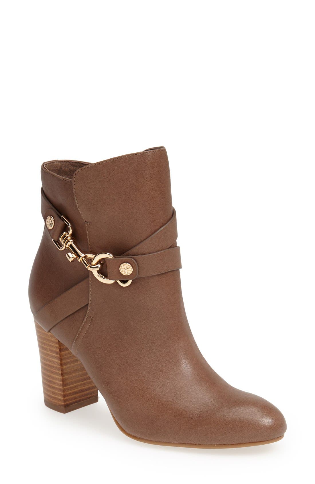 'Colleen' Leather Bootie, Main, color, PLOVER GREY
