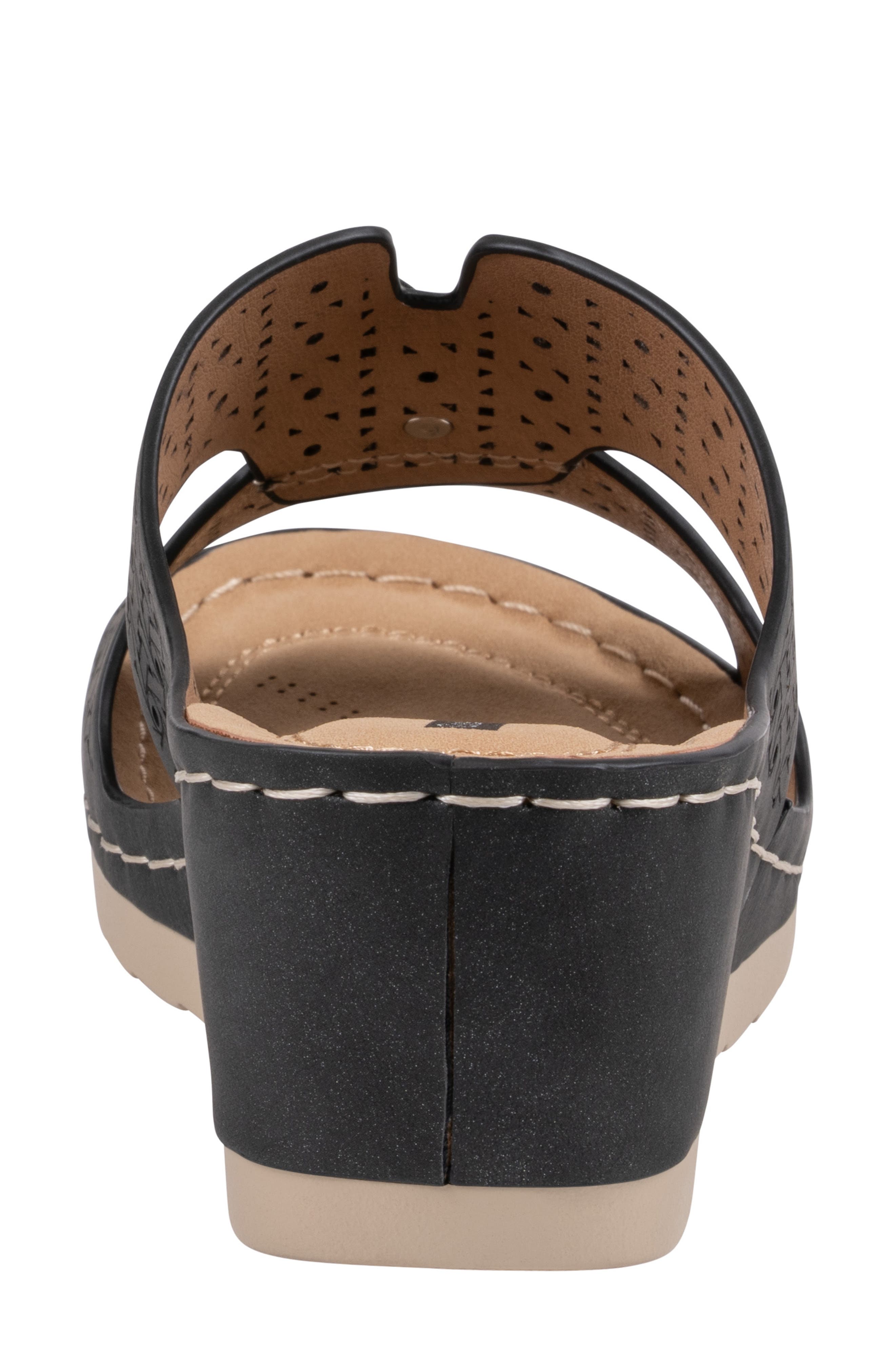GOOD CHOICE NEW YORK Nancia Wedge Sandal, Alternate, color, Black