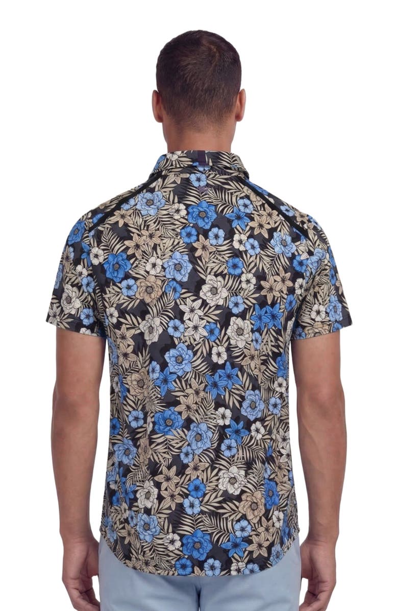 Lords of Harlech Tropical Mix Mens Knit Polo, Alternate, color, Tropical Mix Black