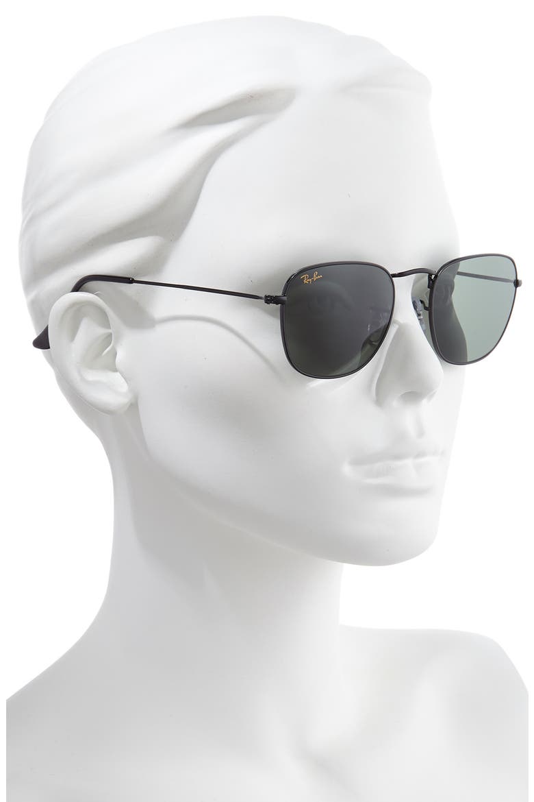 51mm Square Sunglasses, Alternate, color, BLACK/ GREEN SOLID