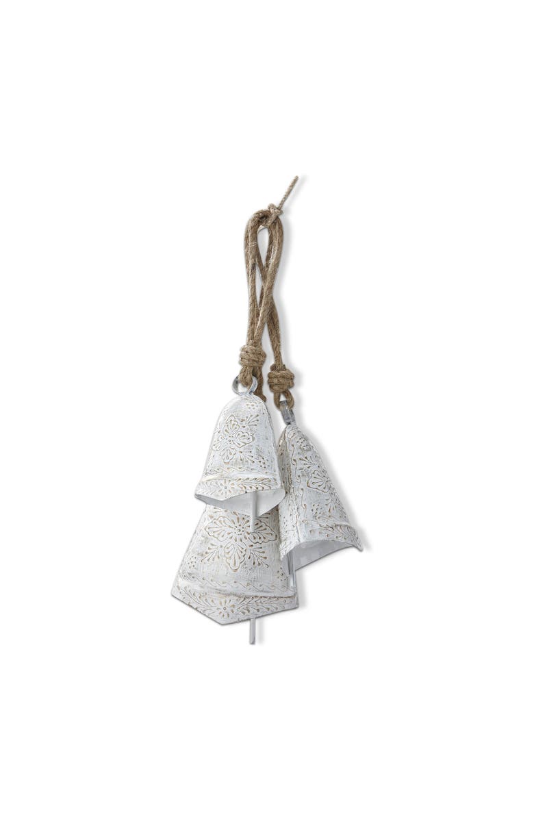 tag Balsam Bells Set of Three Decorative Iron Bells Antique White, Main, color, Off-White