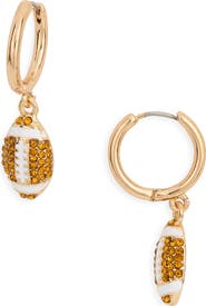Leith Football Huggie Drop Earrings