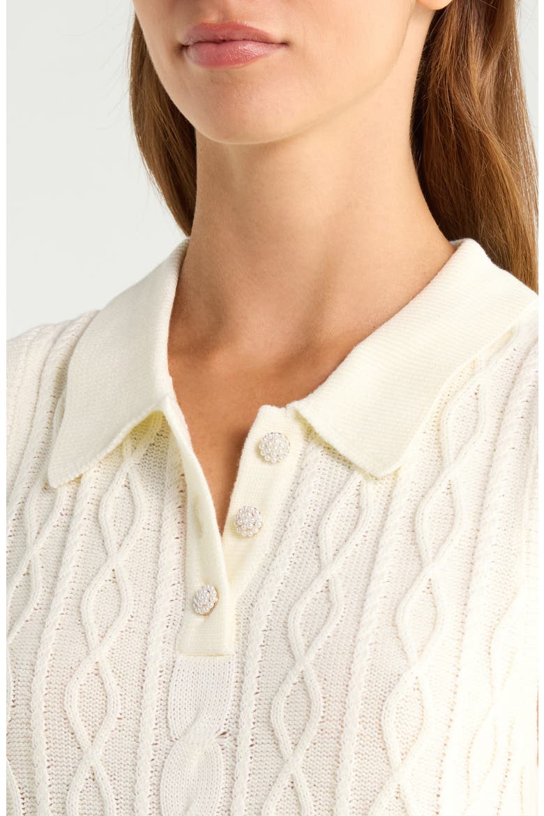Cable Collar Sweater Vest, Alternate, color, NEW IVORY