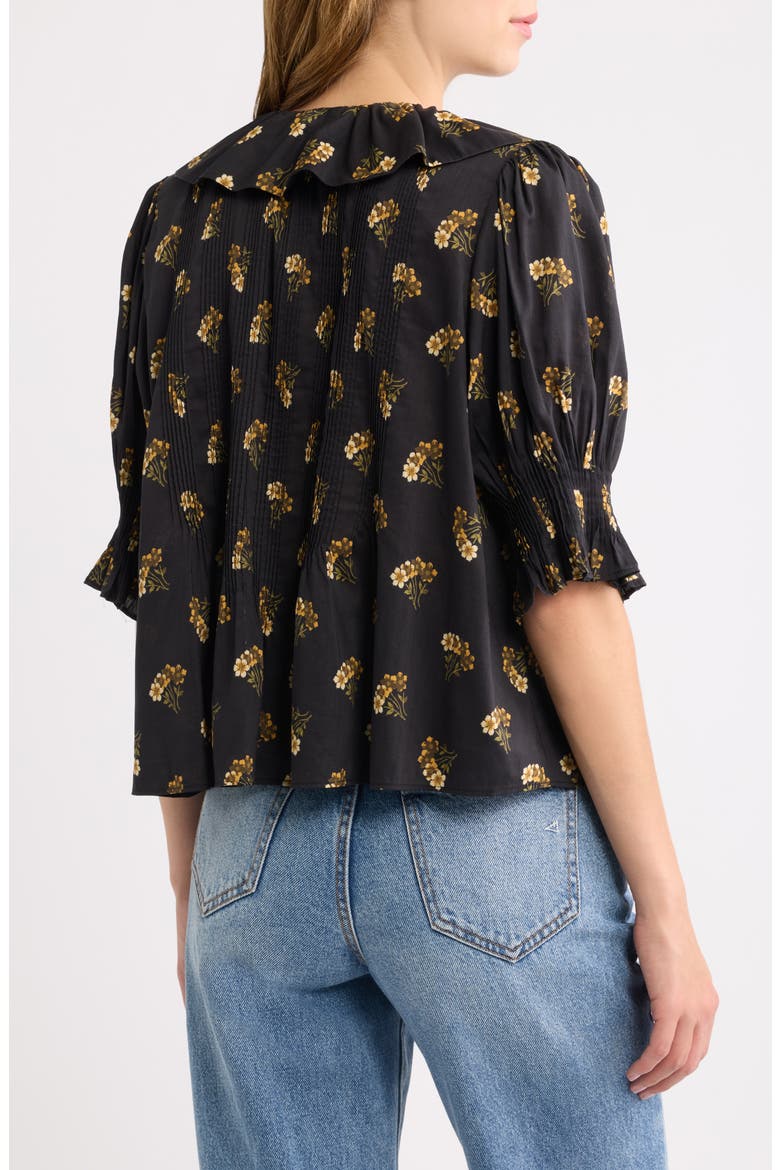 Henri Ruffle V-Neck Top, Alternate, color, BUTTERCUP BOUQUET