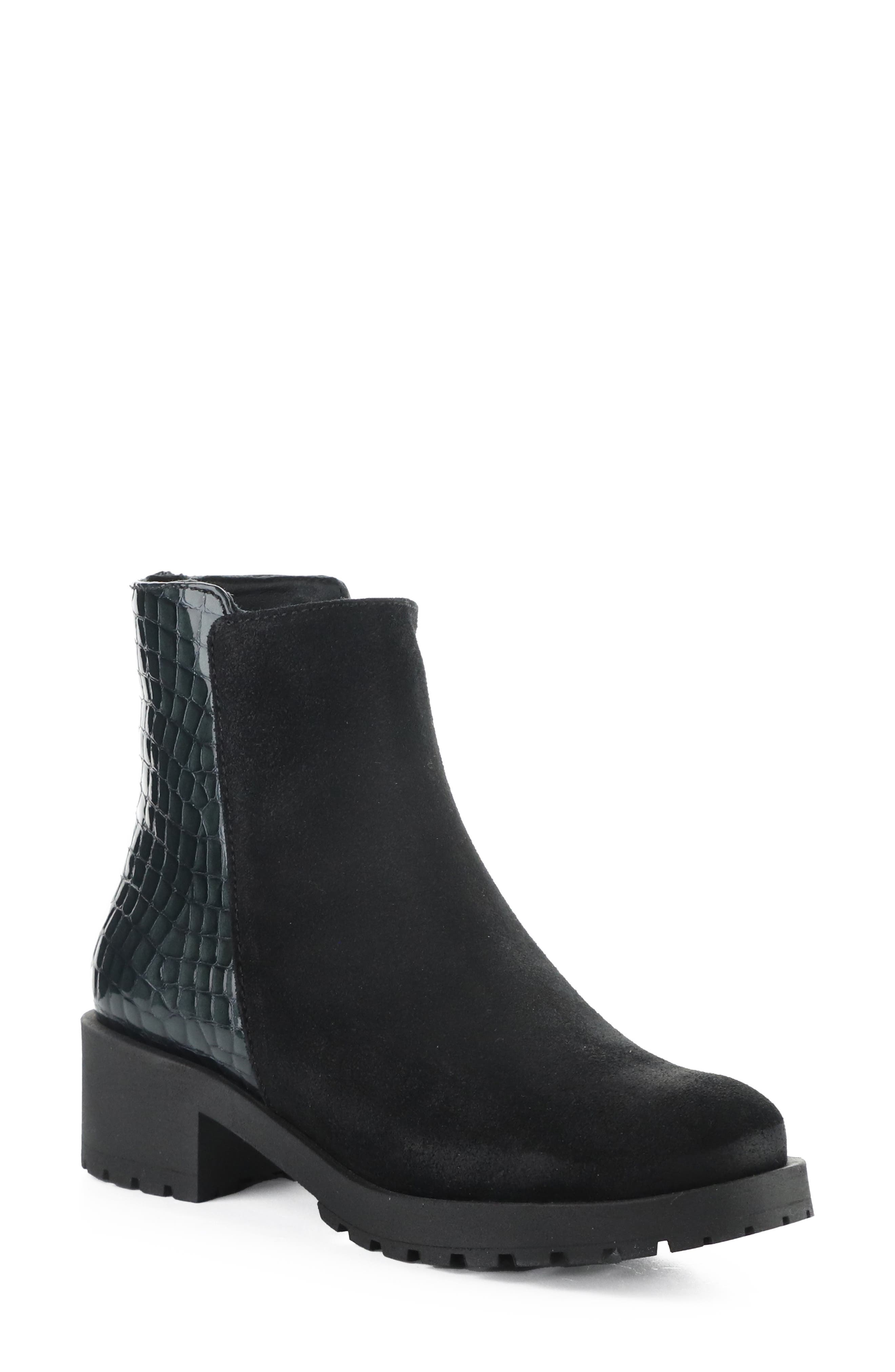 Alize Leather Bootie, Main, color, BLACK/ DK GREY