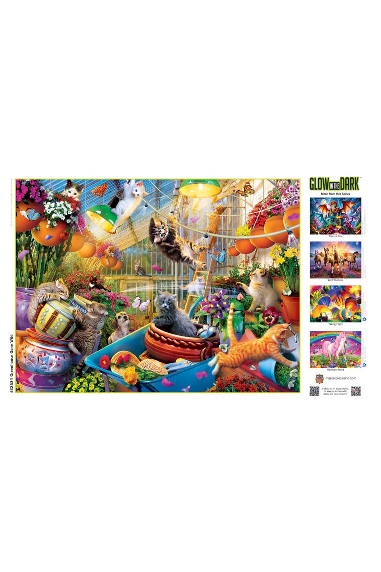 Greenhouse Gone Wild 300pc Glow Puzzle, Alternate, color, Multicolor