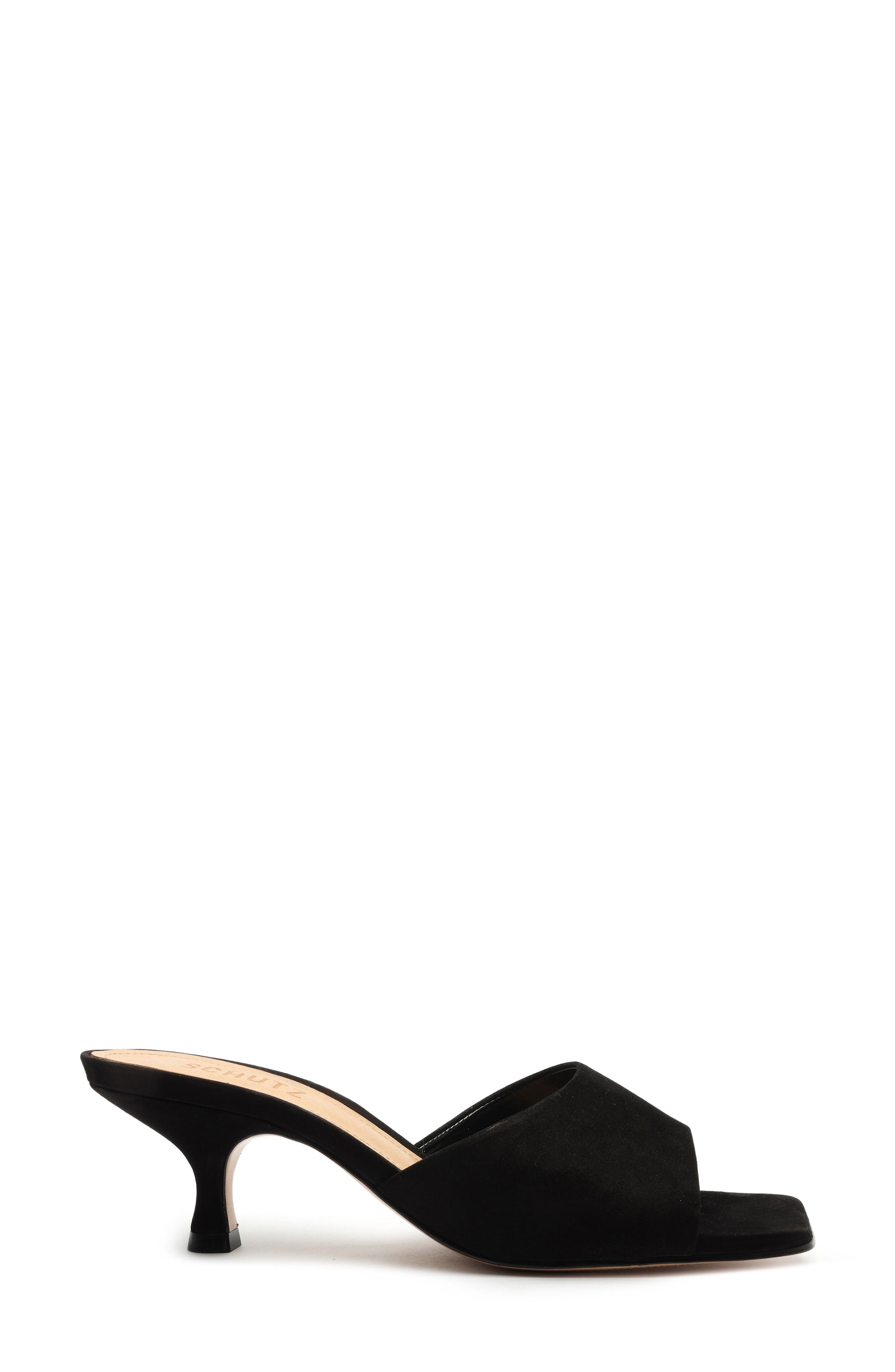Schutz Dethalia Kitten Heel Slide Sandal, Alternate, color, Black