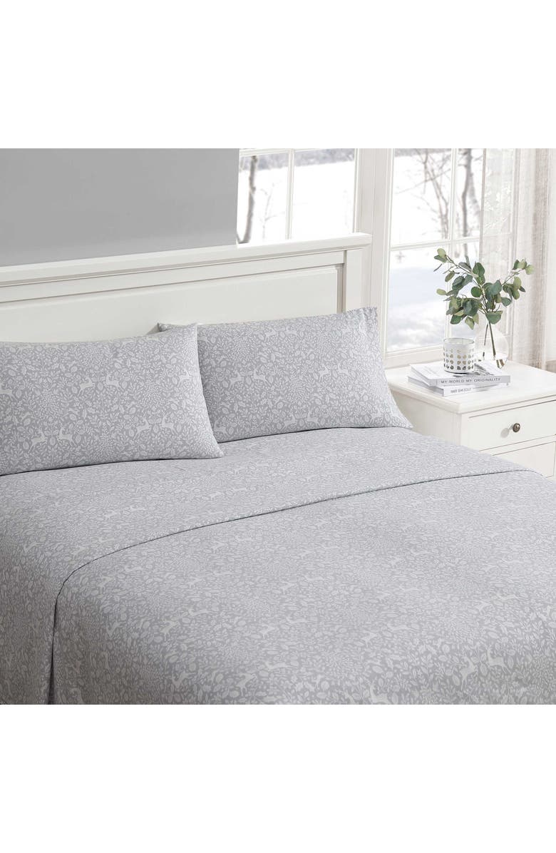 Laura Ashley Deer Dance Cotton Flannel Sheet Set, Alternate, color, 