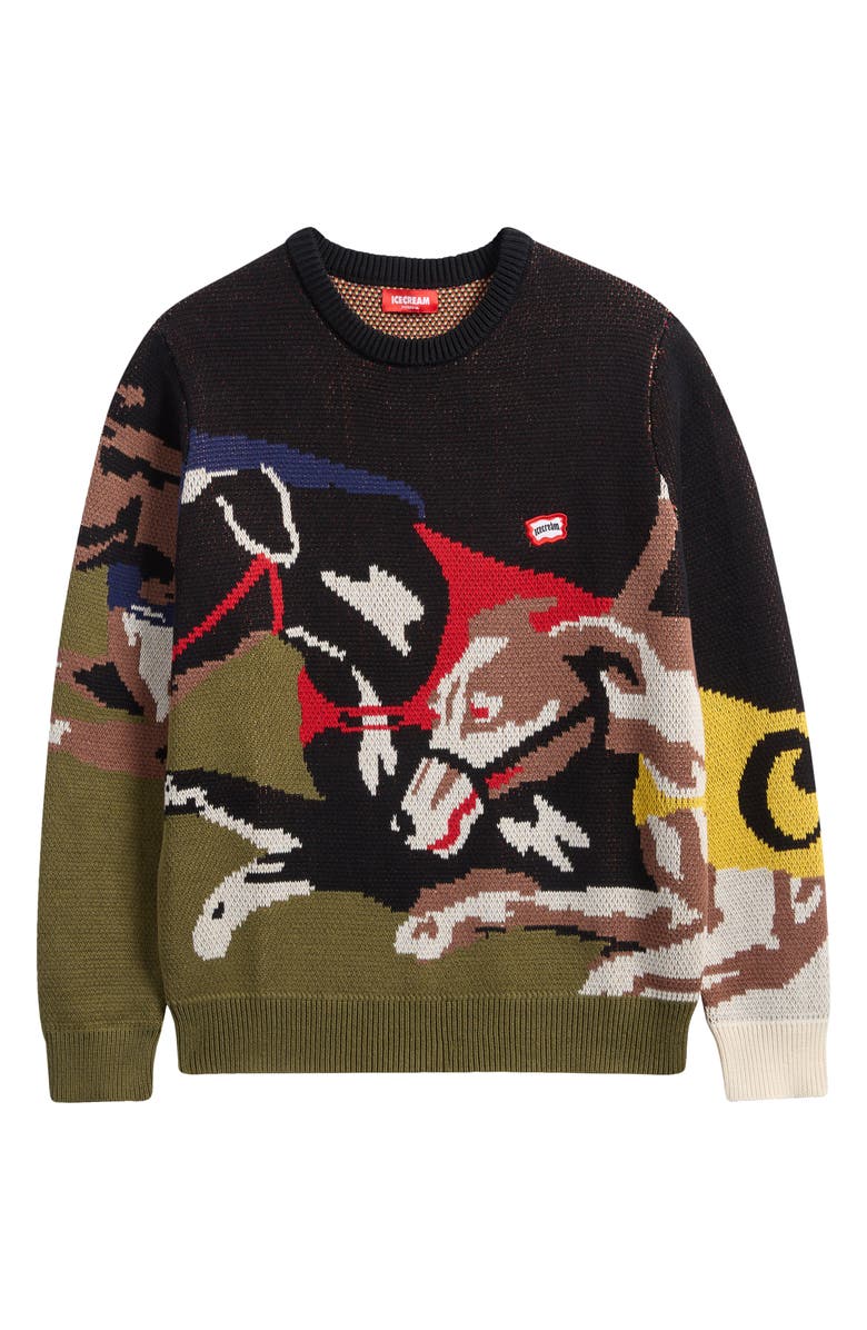 ICECREAM Race Cotton Crewneck Sweater, Alternate, color, 