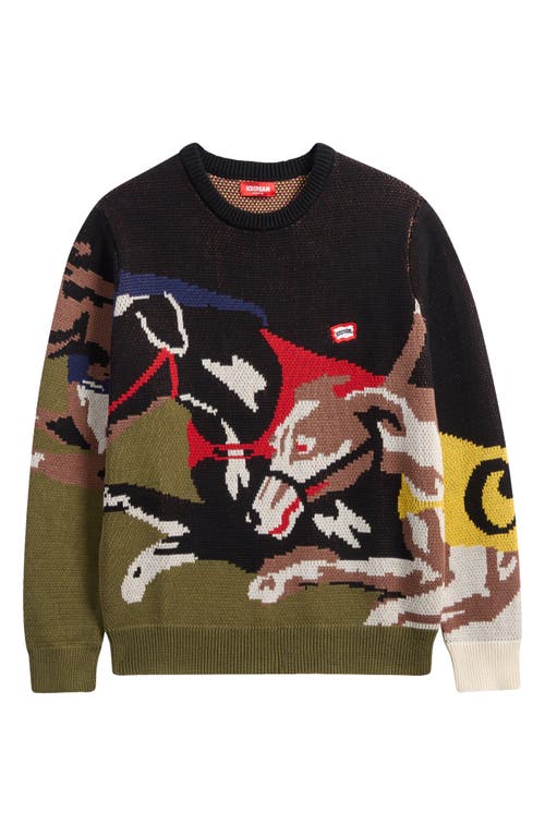 Icecream Race Cotton Crewneck Sweater In Black