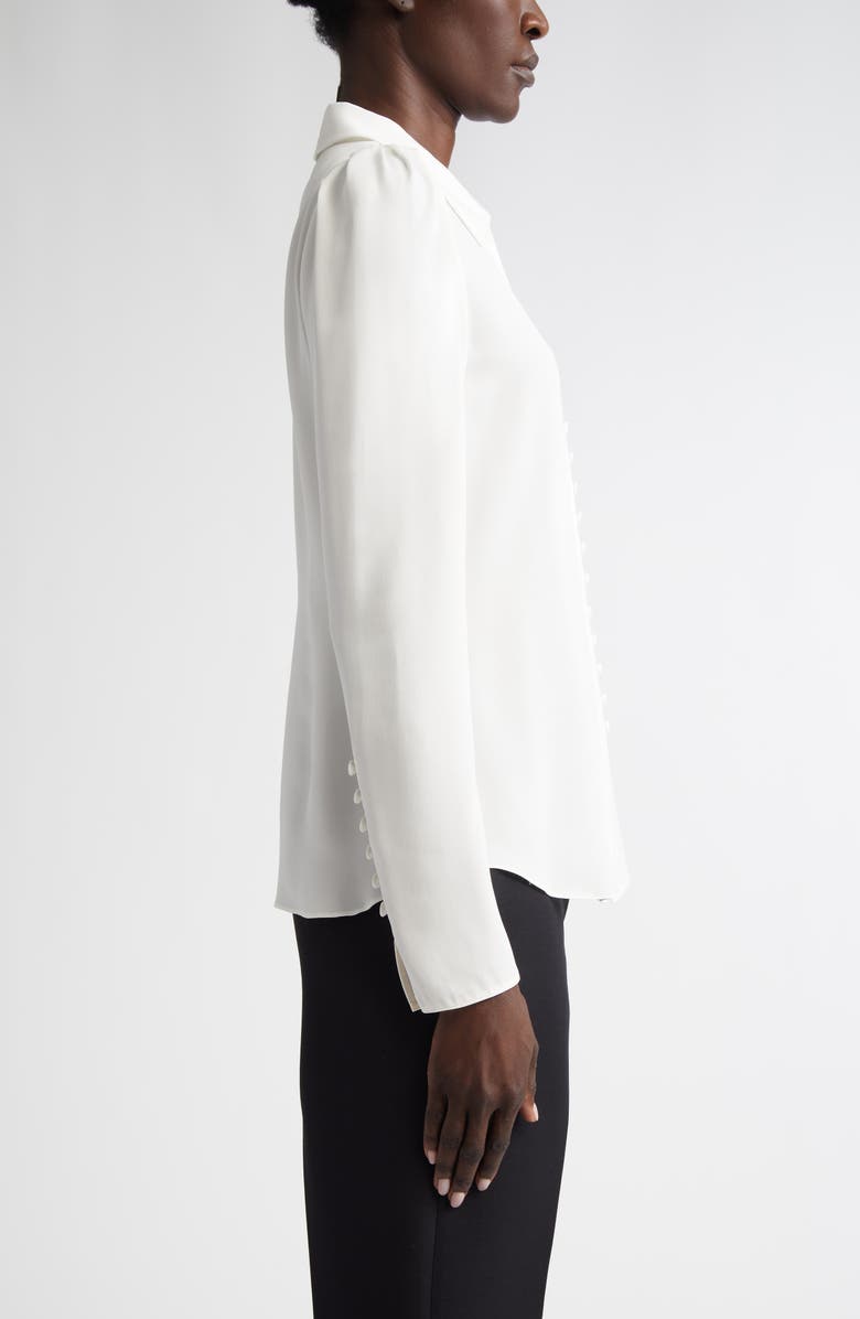 Lafayette 148 New York Wide Collar Puff Sleeve Silk Blouse, Alternate, color, 