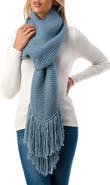 MARCUS ADLER Fringe Trim Knit Scarf