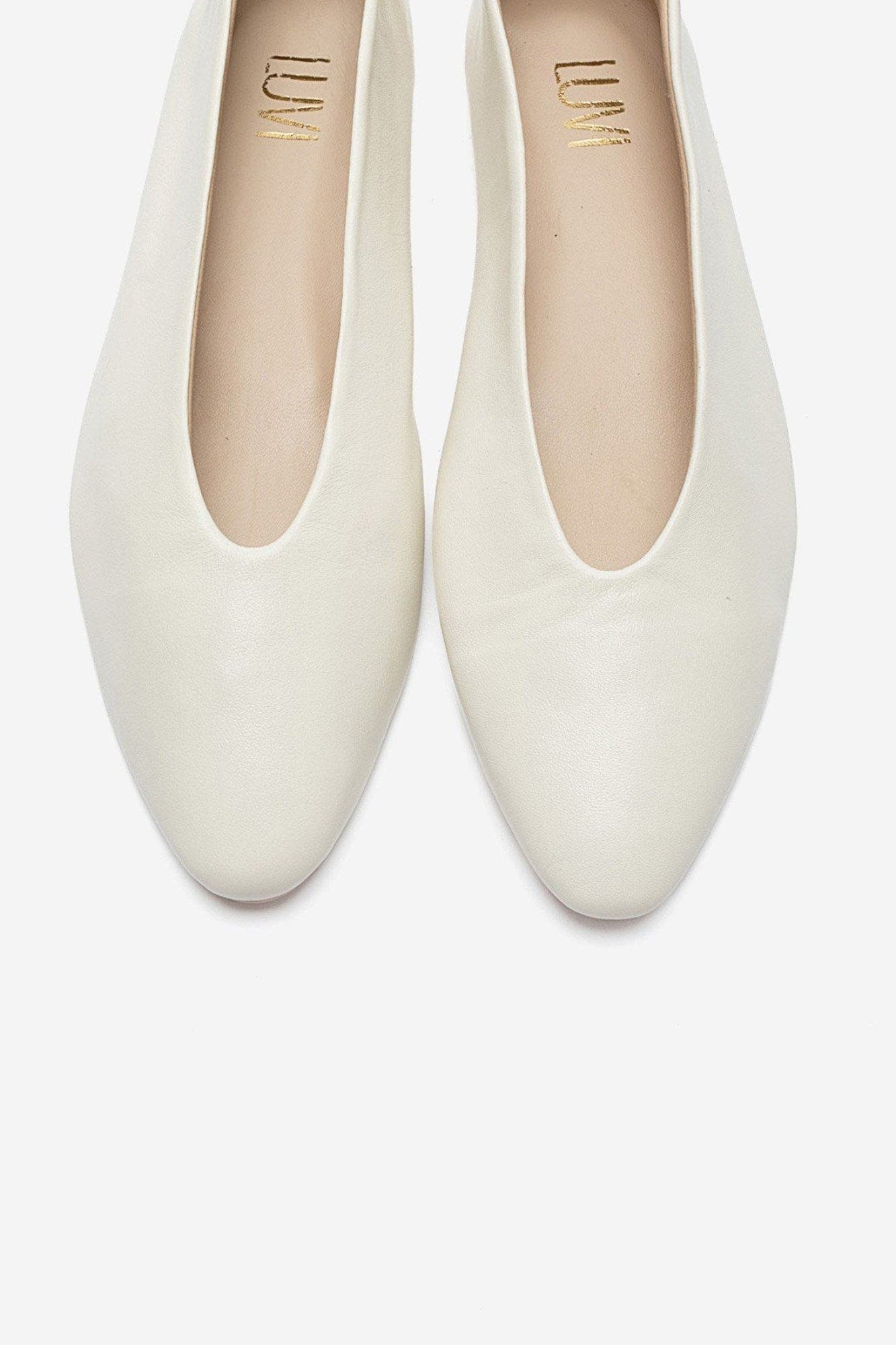 Jenas Leather Ballet Flat, Alternate, color, Ecru