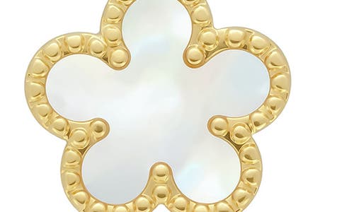 Lily Nily Kids' Mother-of-pearl Flower Stud Earrings In Gold