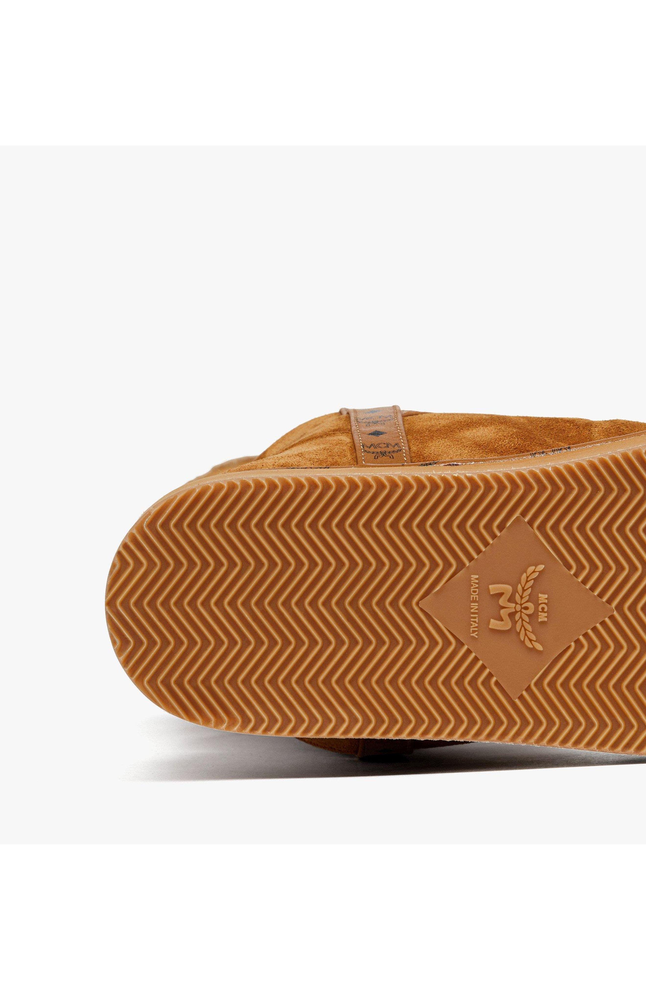 MCM Women
s Boots in Calfskin Suede Leather, Alternate, color, Cognac