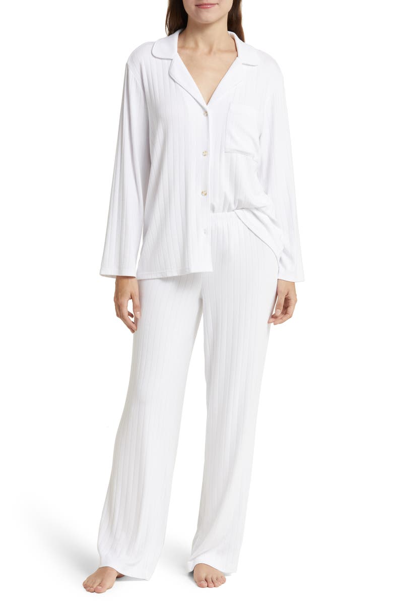 Eberjey Giselle Rib Pajamas, Main, color, White