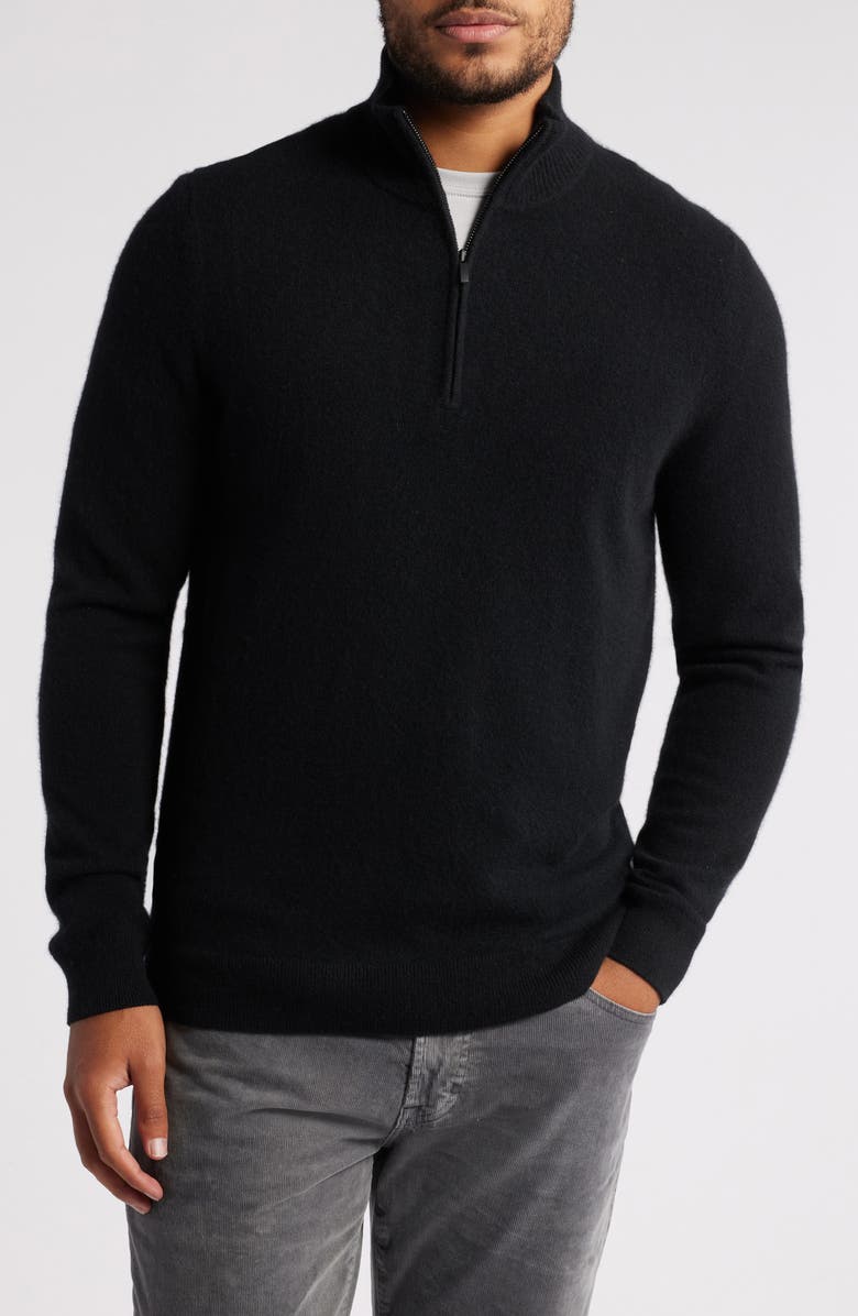 Nordstrom Cashmere Quarter Zip Pullover Sweater, Alternate, color,