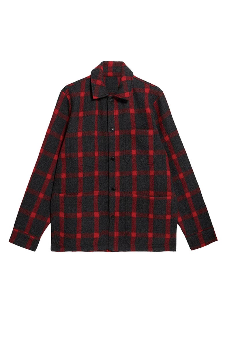 Fortela Steck Wool Check Overshirt, Main, color, Melange