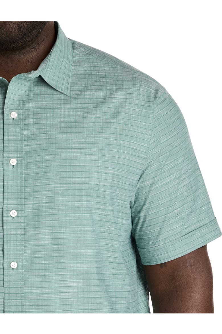 Big & Tall Tonal Patterned Sport Shirt, Alternate, color, BLUE SPRUCE