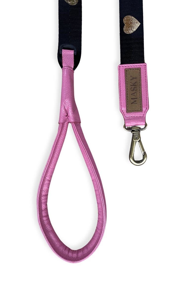 Hearts Icon Leash, Alternate, color, Bright Pink