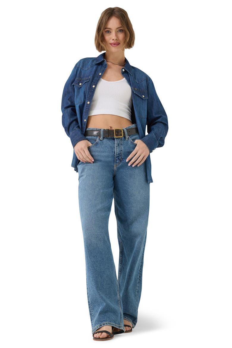 Rider Loose Straight Leg Jeans, Alternate, color, DARKEST DAWN