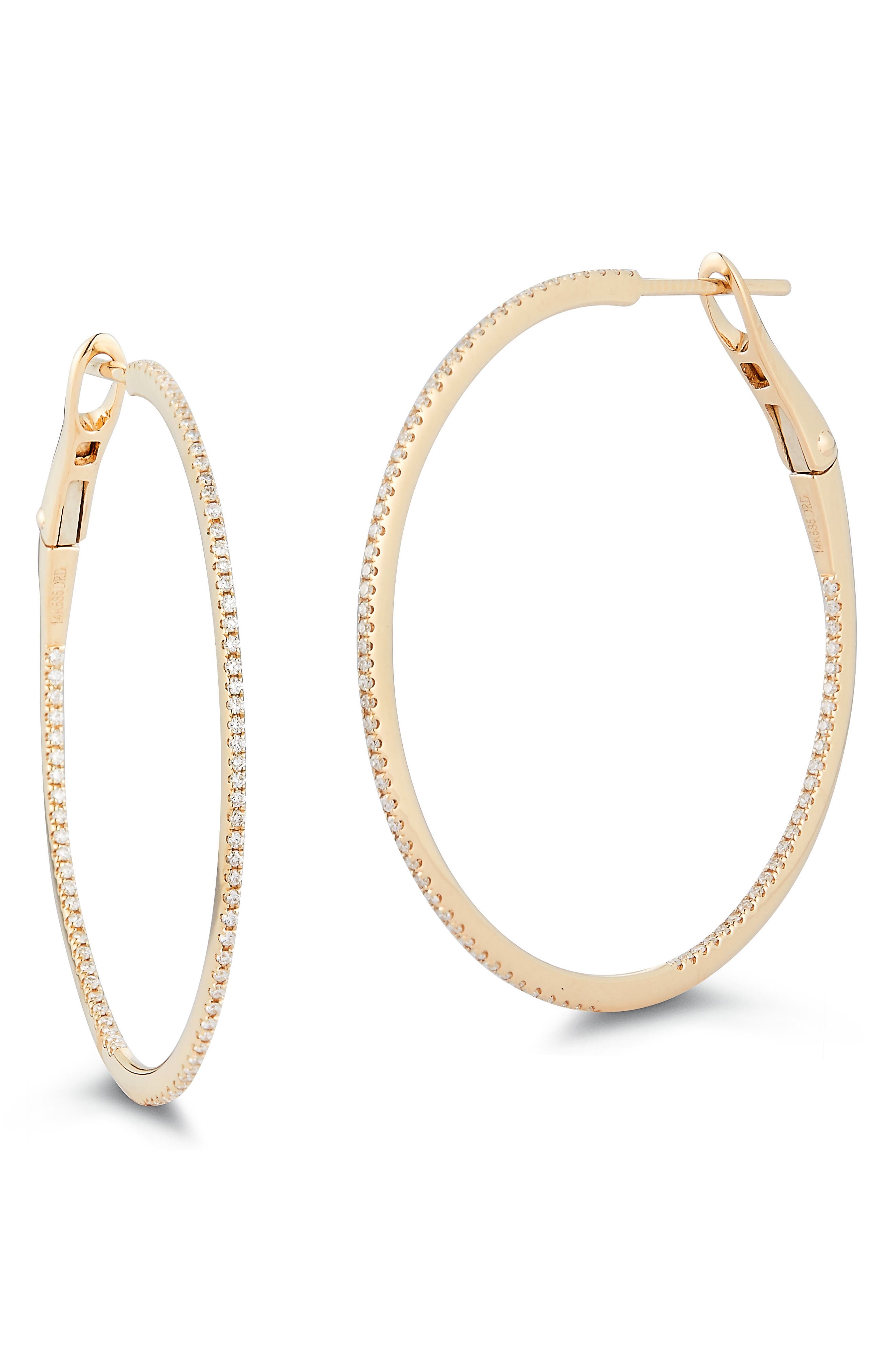 Dana Rebecca Designs Marge Diamond Hoop Earrings in Yellow Gold 