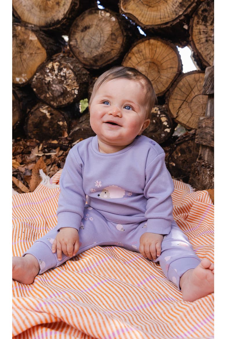 Organic Cotton Hedgehog Pants and Long Sleeve Top Set, Alternate, color, Violet