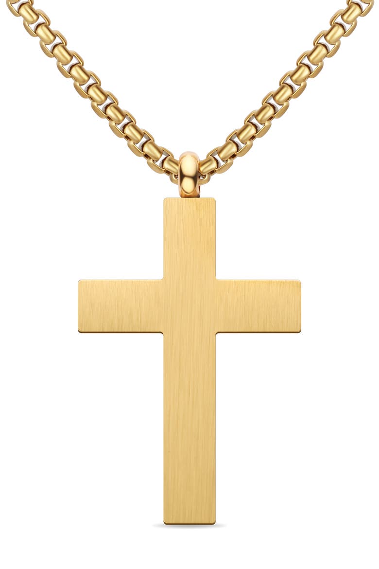 Men's Cross Pendant Necklace, Main, color, GOLD