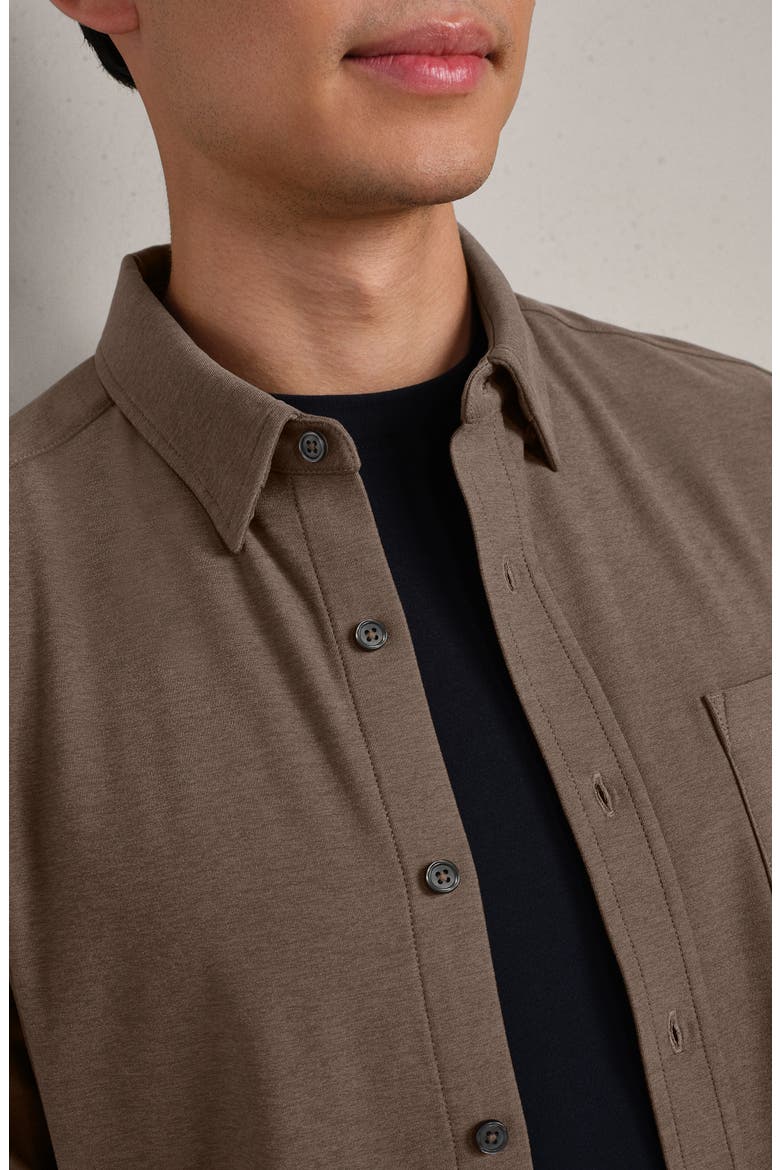 WFH Knit Button-Up Shirt, Alternate, color, MUSHROOM BROWN