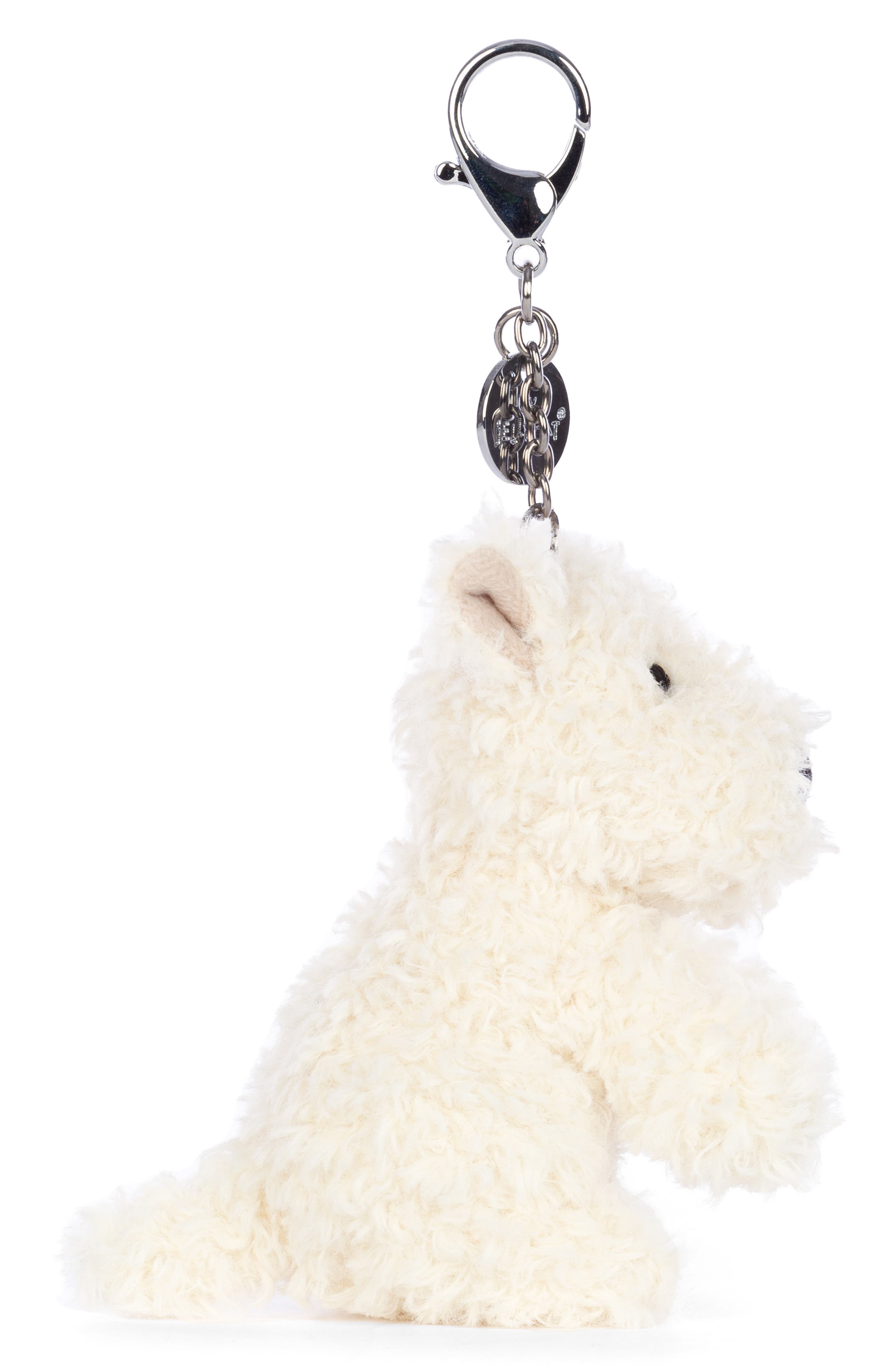 Munro Scottie Dog Bag Charm, Alternate, color, WHITE