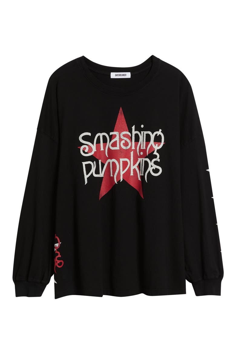 Smashing Pumpkins Big Star Long Sleeve Cotton Graphic T-Shirt, Alternate, color, HOUSE BLACK