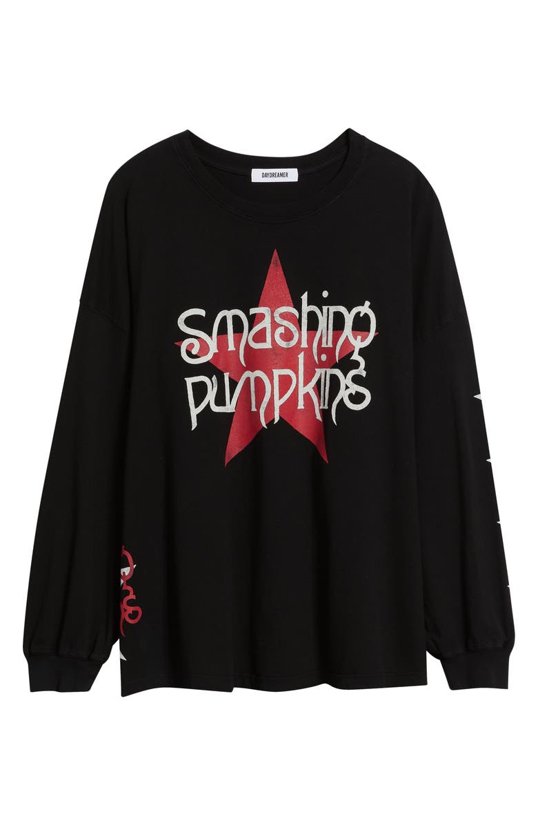 Daydreamer Smashing Pumpkins Big Star Long Sleeve Cotton Graphic T-Shirt, Alternate, color, House Black