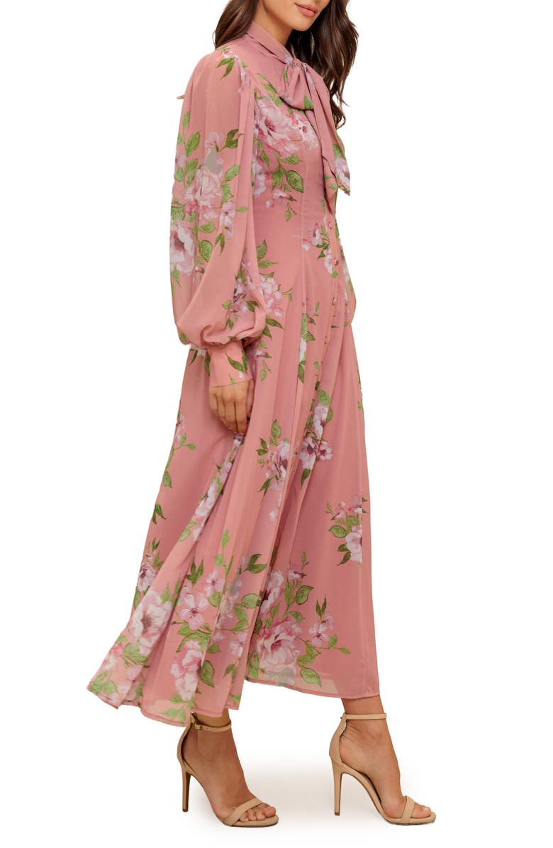 FLYING TOMATO Pussy Bow Midi Dress, Alternate, color,