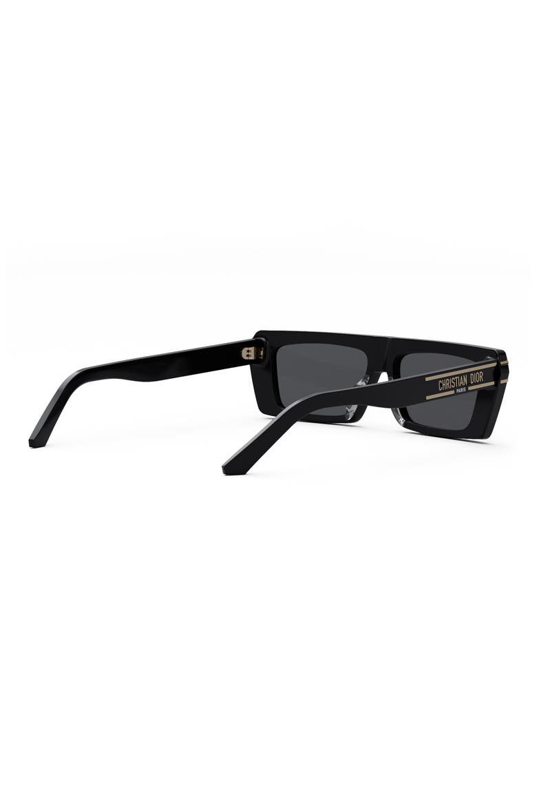 Signature 54mm Rectangular Sunglasses, Alternate, color, SHINY BLACK / SMOKE